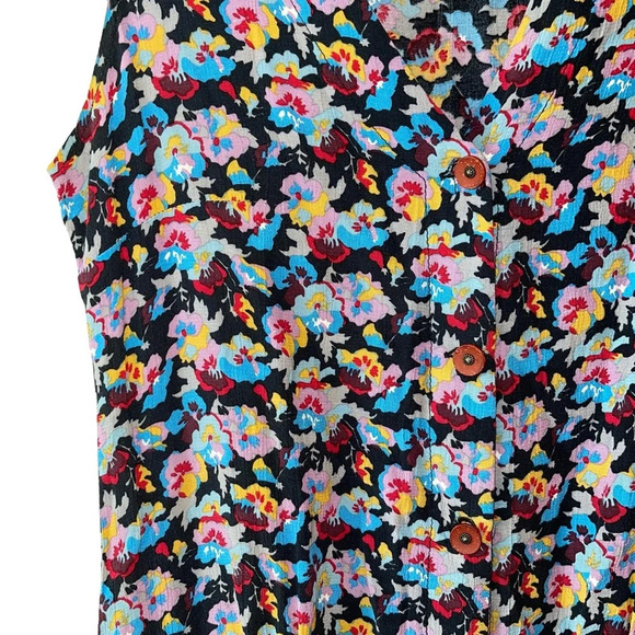 Atmosphere Black & Multicolor Ditsy Floral Print Ruffle Mini Dress 8 Women’s - Picture 4 of 11